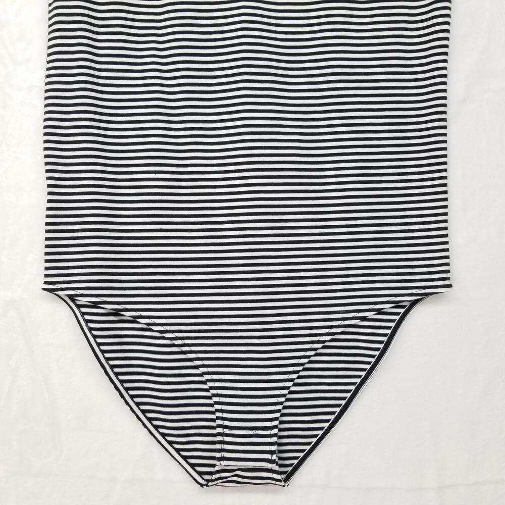 Loft Sleeveless Striped Bodysuit Small Black White Tank Top NWT - Picture 6 of 13